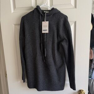 Everlane Charcoal Gray Knit Hoodie Sweater